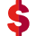 illustration d'un signe dollar rouge